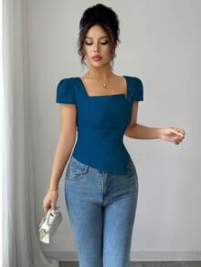 Elenzga 女士优雅夏日度假衬衫 - 藍色 - 查看 6