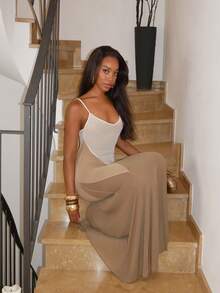 Yess Loren Váy Maxi Nàng Tiên Cá Lưới Trong Suốt, Váy Dài Thanh Lịch Dài Đến Sàn, Trang Phục Cho Những Dịp Đặc Biệt, Váy Ôm Co Giãn Với Chi Tiết Trong Suốt - Xem 3