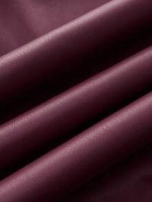 Heiryn 女士时尚优雅 PU 皮革方领中长连衣裙 - 紅木色 - 查看 13