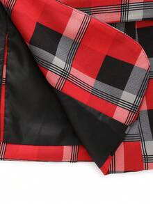 Calvornis Men's Casual Red And White Plaid Single-Breasted Suit Jacket And Pants Set,Autumn Summer Techno Party Rave Christmas Costumes Blazer And Pants Set - Red - View 5