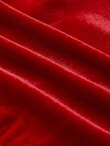 Ellevyn 女士圆领长袖网眼粉面料优雅日常穿着、节日、圣诞派对连衣裙，秋冬 - 紅色 - 查看 14