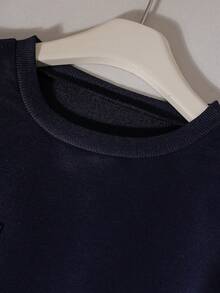 SHEIN Teen Girls' Casual Everyday Patchwork Striped & Floral Print Sweatshirt, Autumn