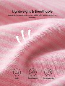 LUVLETTE Plus 3条装柔软棉质高腰女士内裤套装条纹 - 彩色 - 查看 7