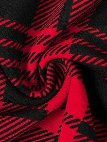 Rometta Plus Size Women's Elegant Plaid Flared Skirt, Christmas