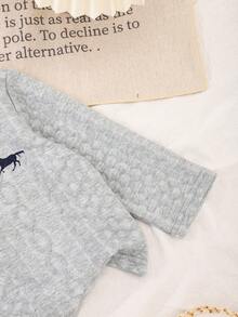 Souflis Souflis 男婴时尚休闲条纹Polo衫，秋冬季 - 灰色 - 查看 7