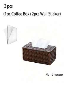 SHEIN 1pc Handmade Woven Tissue Box, Oriental Zen Minimalist Style For Living Room, Bedroom, Office - Multicolor - View 13