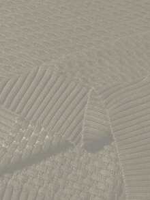 Manfinity Homme Áo len nam dài tay có mũ, dây rút, phối sọc tương phản, màu kaki, kiểu dáng thường ngày, có mũ trùm đầu, áo hoodie nam, áo chui đầu nam. - Nhiều màu - Xem 4