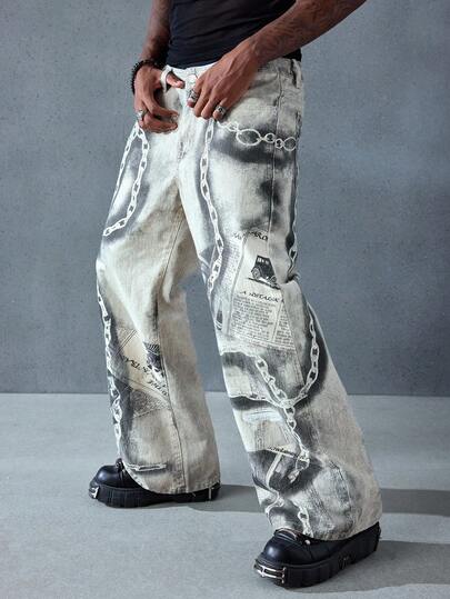 Street Life Jeans holgados con vuelo de estilo callejero para hombres