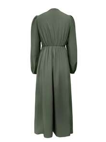 EMERY ROSE Vestido de mujer con parches de encaje floral verde