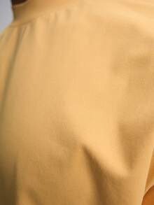Camiseta de manga larga de unicolor casual para hombre - Amarillo - Ver 6