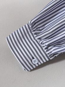 SHEIN Teen Girls' Casual Everyday Patchwork Striped & Floral Print Sweatshirt, Autumn