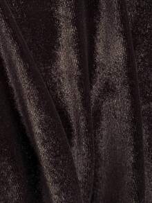 Comfortcana Autumn Fashionable Commuter Solid Color Flare Sleeve Wrap Top   Brown Tops  Elegant Chic Velvet  Y2K Style Top  Christmas - Brown - View 6