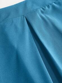 EMERY ROSE Plus Solid Slant Pocket Plicated Detail Maxi Skirt