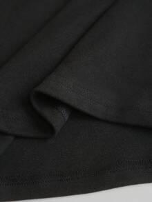 Flirla 1 件女士黑色深 V 领针织紧身连衣裙，弹力面料，适合日常穿着和通勤，性感冬装 - 黑色 - 查看 8