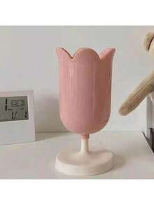 SHEIN Tulip Pen Holder Girl Heart Pen Holder Makeup Brush Storage Bucket Back To School