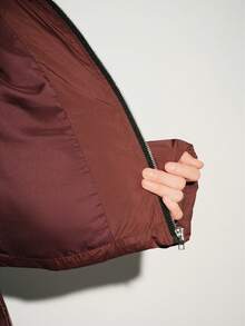 Lumivelle Women's Burgundy Wrap Scarf & Short Down Jacket, Warm For Winter