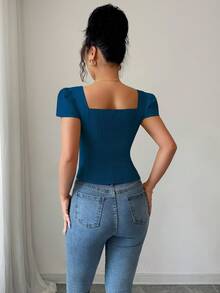 Elenzga 女士优雅夏日度假衬衫 - 藍色 - 查看 2