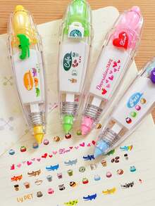 1 pièce Ruban adhésif décoratif à imprimé fraise, fournitures de bureau et scolaires créatives, ruban washi décoratif pour agenda - Rouge - Voir 9