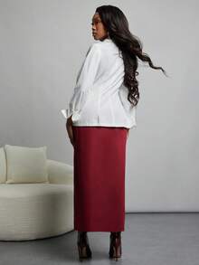 NYA SZN Falda de talle alto, ajustada, suelta, holgada, con abertura alta, para ocasiones especiales, eventos, brunch, citas, romántica, Ibiza, uso diario casual, de largo maxi, para otoño e invierno, para mujer