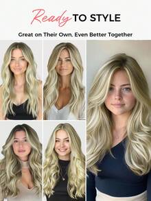 SMART&MATCH Clip In Hair Extensions Real Human Hair, Remy Human Hair Extensions Clip Ins For Women, Natural Human Hair, 14-20 Inch 2 Packs (4pcs+7pcs) - S18/613 - View 7