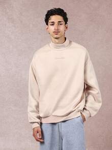 Sudadera de cuello alto SUMWON con logotipo bordado tonal liso - Albaricoque - Ver 1