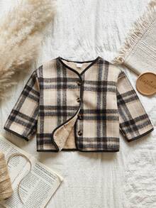 Vintaside Kids 1 件幼儿男童舒适休闲格子保暖内衬前拉链长袖夹克，百搭秋冬日常穿着 - 彩色 - 查看 4