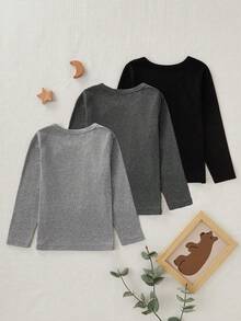 SHEIN 3件套男童保暖内衣长袖打底套装