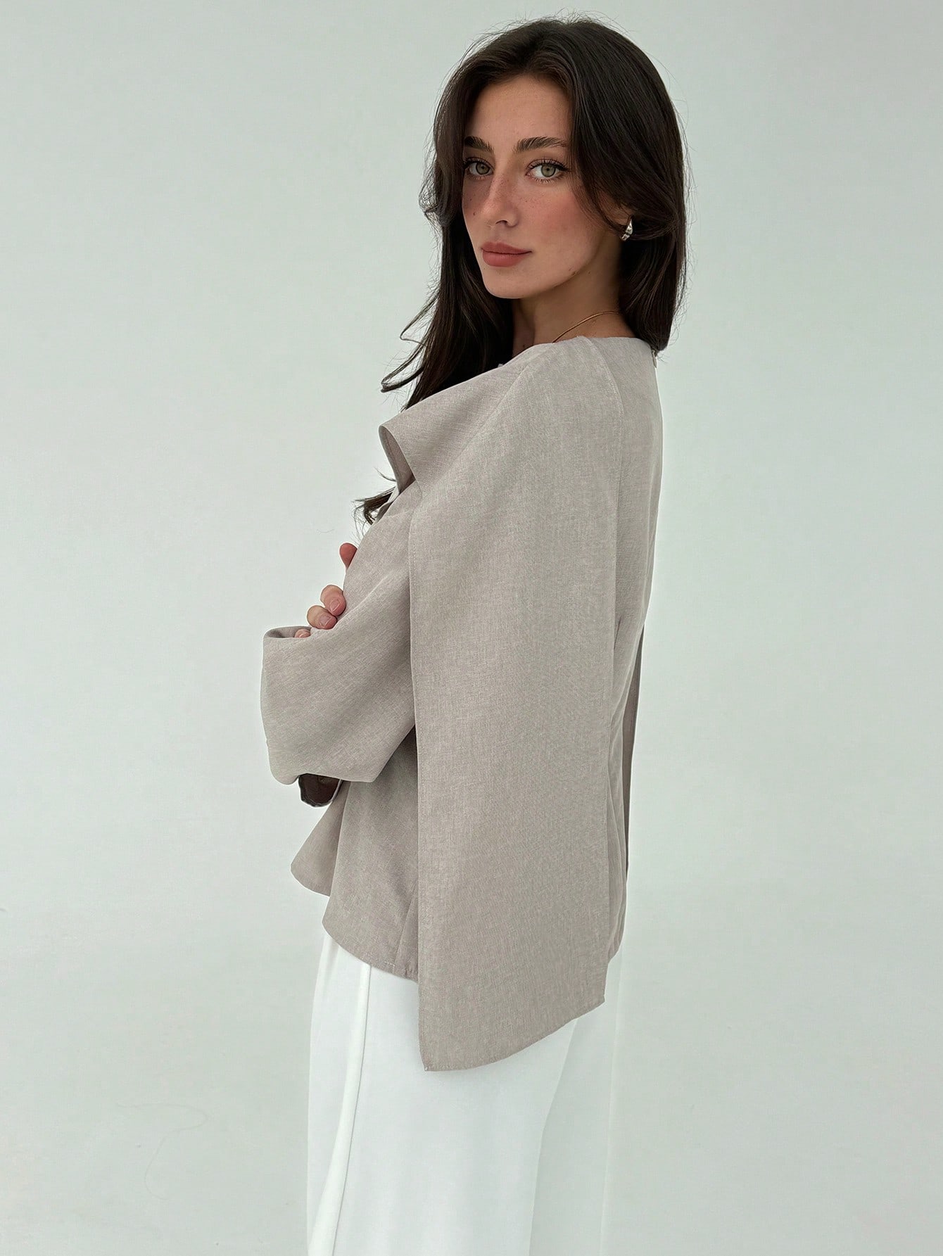 Aloruh بلوزة نسائية بتصميم شريط ملون ذات خصر مطوي،...