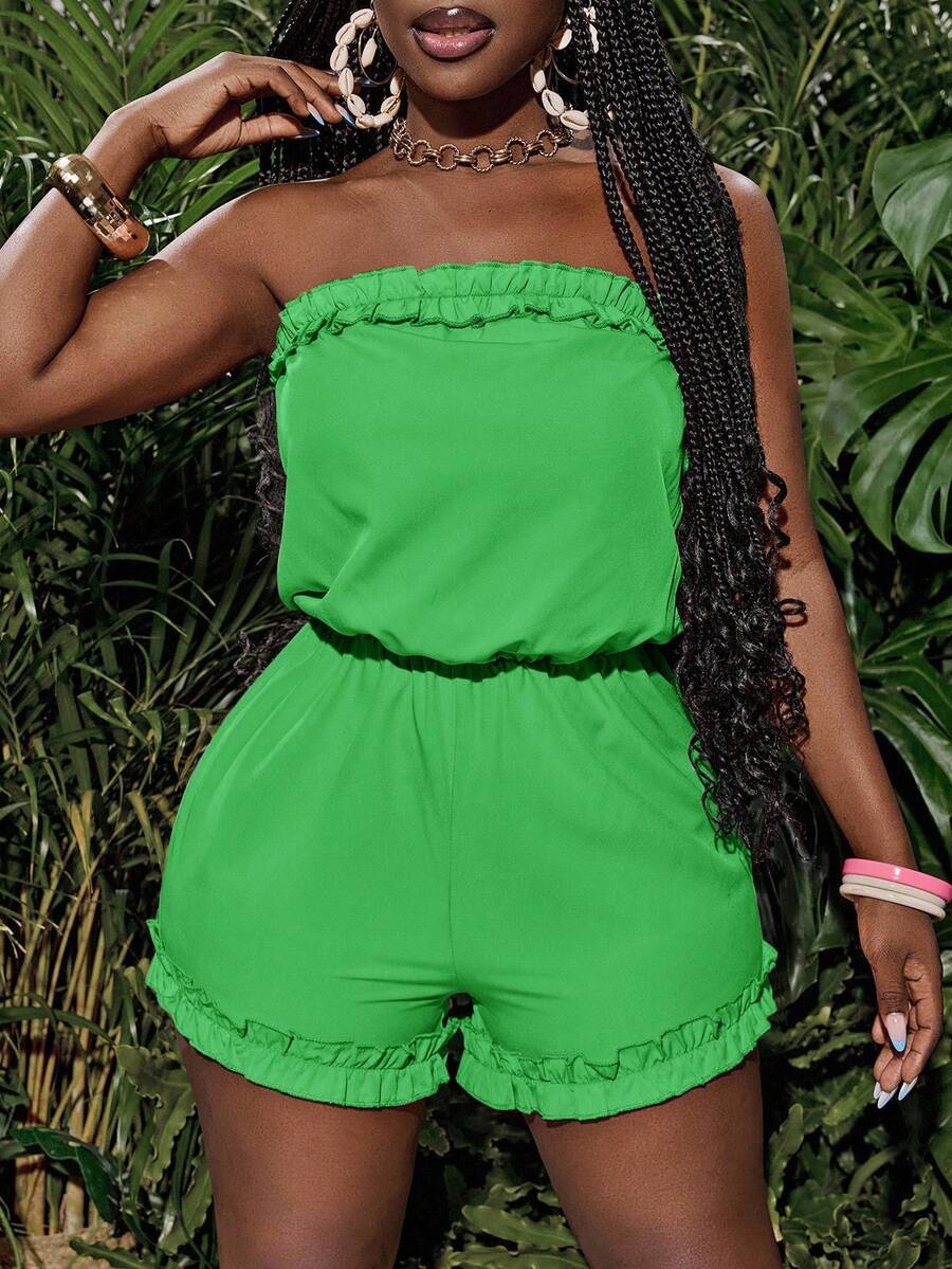 Slaydiva Nuevo lanzamiento de primavera/verano, Festival de música, Pascua, Temporada de bodas, Estilo occidental, Estilo nómada, Nashville, Fiesta de cumpleaños, Temporada de graduación, Ropa de estudiante, Casual diario, Versátil todo a juego, Ocio, Vacaciones, Viaje en crucero, Playa, Tomar el sol, Sensación viral, Sin tirantes, Ribete de volantes, Rosa, Mono de mujer