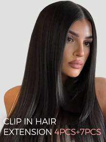 SMART&MATCH Clip In Hair Extensions Real Human Hair, Remy Human Hair Extensions Clip Ins For Women, Natural Human Hair, 14-20 Inch 2 Packs (4pcs+7pcs) - S1B - View 5