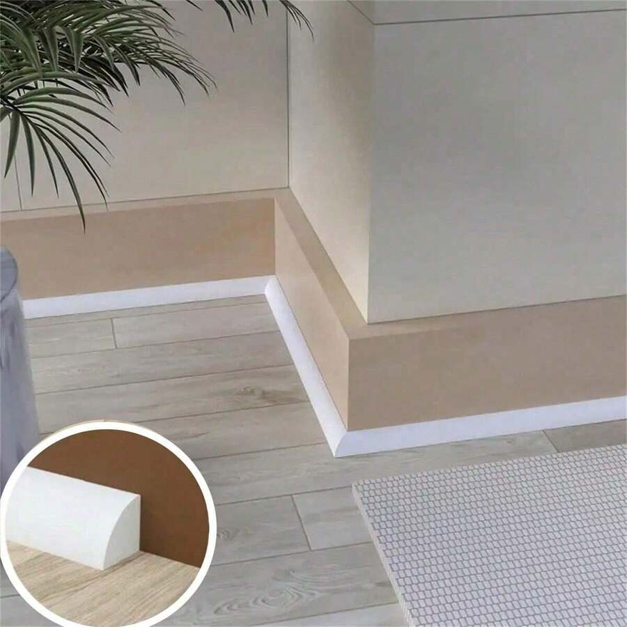 1pc Bathroom Threshold - Waterproof Barrier For Shower Corners Or Kitchen Sinks - Vinyl Material - Multicolor - View 1