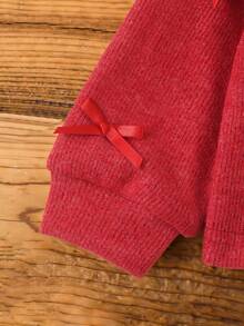 SHEIN 2 Stücke Baby Mädchen Lässig vielseitiges Langarm-Top und Hosen Set, geeignet für Frühling, Herbst und Winter, Alltagskleidung