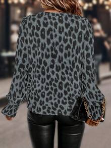 Juhart Plus Size Women Woven Printed Casual Shirt, Autumn Fall Cloth For Women - Grey - View 2