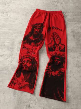 Street Life Pantaloni della tuta da uomo con stampa a strati, stile di strada retrò