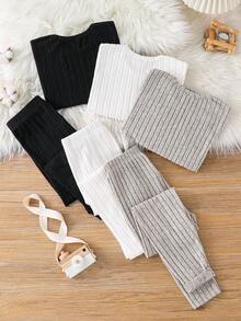 SHEIN 6pcs Tween Boys Thermal Underwear Set, Ribbed Thermal Lined Crew Neck Long Sleeve Top And Long Pants Base Layer, Suitable For School, Birthday, Fall And Winter