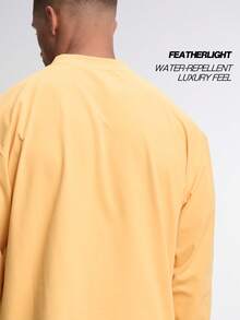 Camiseta de manga larga de unicolor casual para hombre - Amarillo - Ver 4