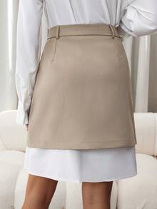 SHEIN Unity Saia Cargo Flare com Bolsos Duplos em Cores Contrastantes