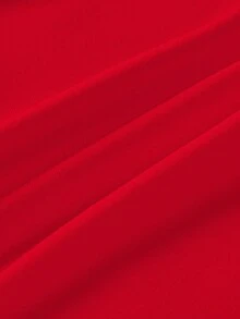 Claim Dot Red Label 男士宽松落肩加厚套头红色卫衣，长袖上衣 - 紅色 - 查看 4