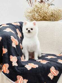 PETSIN Black Bear Print Cute & Warm Pet Blanket - Black - View 7