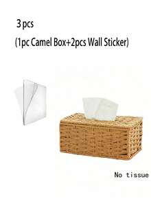 SHEIN 1pc Handmade Woven Tissue Box, Oriental Zen Minimalist Style For Living Room, Bedroom, Office - Multicolor - View 11