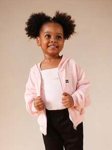 SUMWON Girls Zip Up Hoodie Casual Long Sleeve Sweatshirt For Kids Winter Fall - Baby Pink - View 4