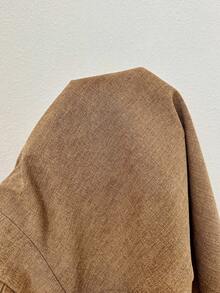 GlowEve 优雅撞色领腰褶短款连衣裙 - 卡其色 - 查看 5