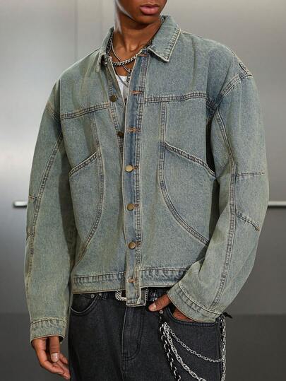 Manfinity EMRG American Streetwear 高端水洗休闲牛仔夹克