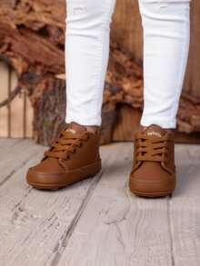 Niño Mocasín Hecho a Mano Piel Punta Redonda o Suela Flexible Estilo Casual Escuela Diario Zapato Infantil - Café integral - Ver 2