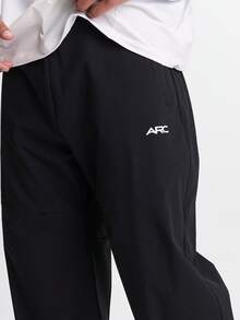 Pantalones anchos y sueltos con cintura elástica y bolsillos para hombre, otoño - Negro - Ver 4