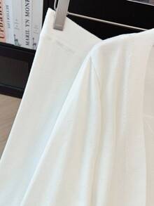 Regalyn 3pcs Plus Size Women Casual Elegant French Style Knit Cardigan, Top And Pants Set