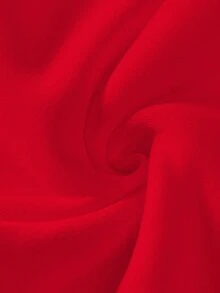 Claim Dot Red Label 男士宽松落肩加厚套头红色卫衣，长袖上衣 - 紅色 - 查看 3