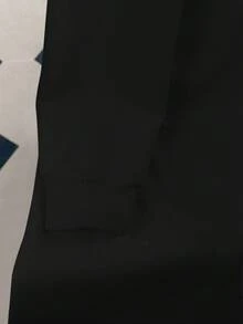 SHEIN 女式羊毛连帽连衣裙，配有抽绳和纽约字母印花，黑色长袖运动衫图案套装