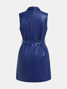 Maija Robe décontractée à col châle et double boutonnage sans manches pour femmes, automne