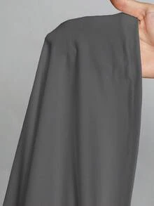Tall Blusa blanca de cuello alto y silueta delgada, adecuada para otoño e invierno - Gris - Ver 8